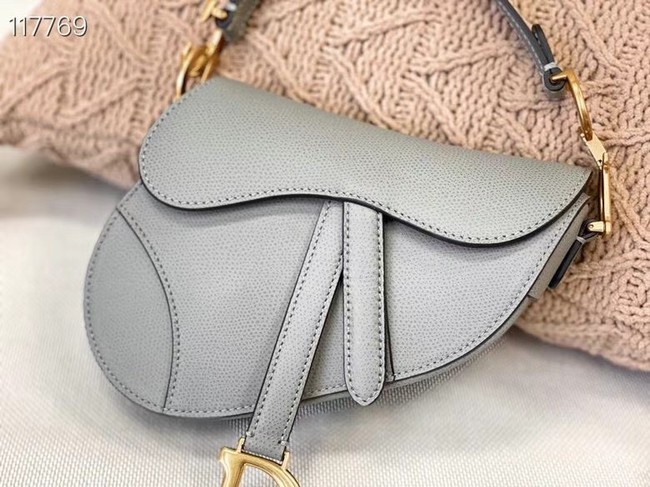 Dior SMALL SADDLE-TAS VAN KALFSLEER M0445CW GREY