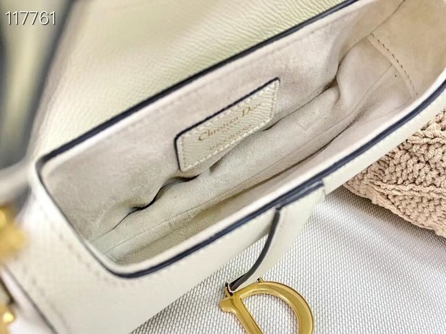 Dior SMALL SADDLE-TAS VAN KALFSLEER M0445CW WHITE