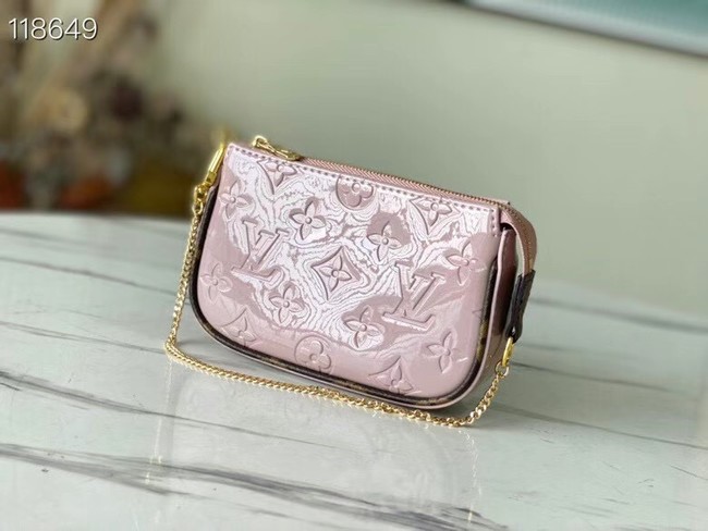 Louis Vuitton Monogram Vernis MINI POCHETTE ACCESSOIRES M58009 pink