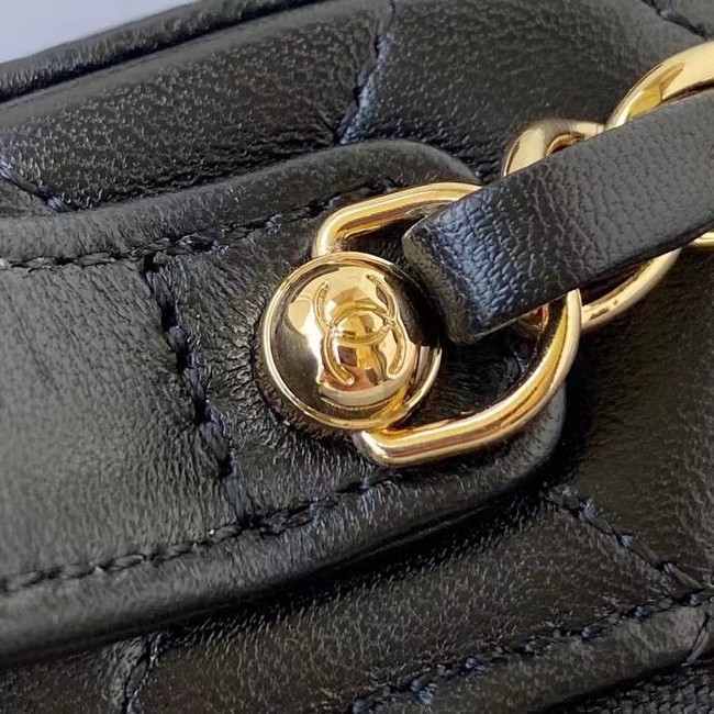 Chanel Lambskin Crystal Calfskin & Gold-Tone Metal Cosmetic Bag AS2900 black