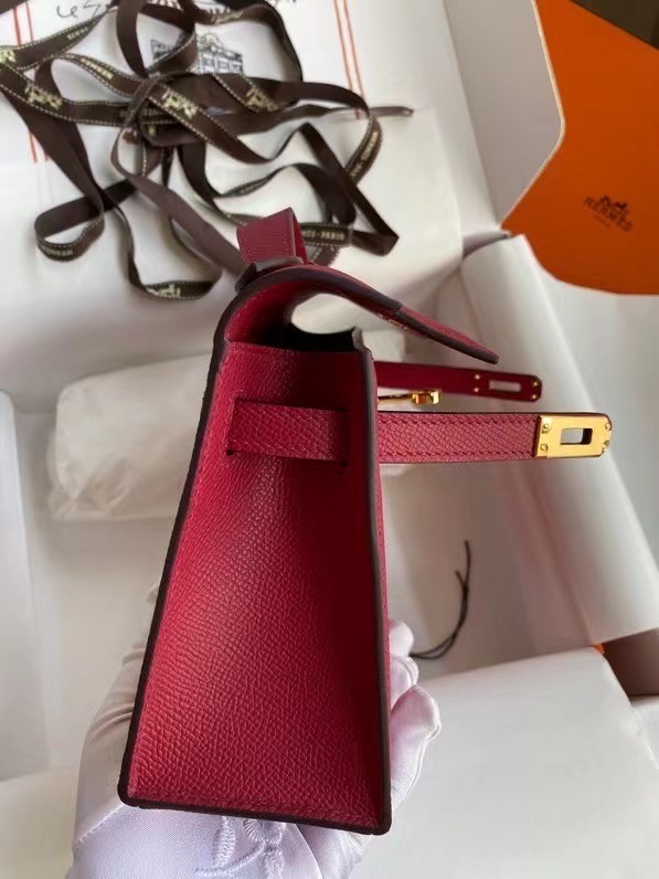 Hermes Original Epsom Leather KEL2278 purplish&gold-Tone Metal