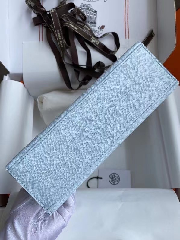 Hermes Original Epsom Leather KEL2278 sky blue&gold-Tone Metal