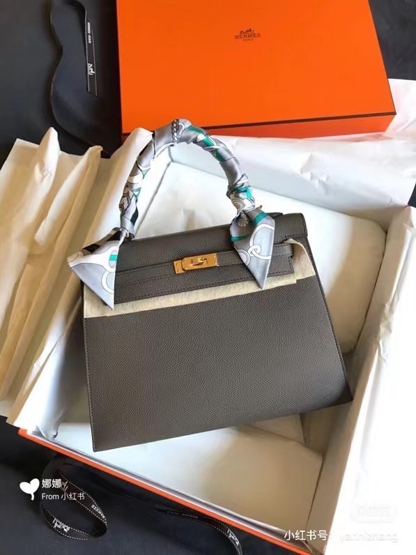 Hermes Original Epsom Leather KEL2578 dark grey