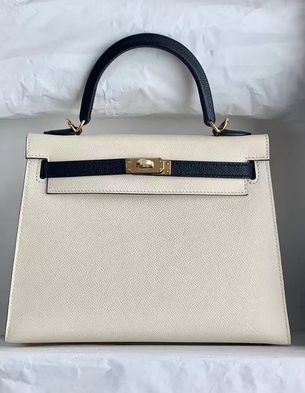 Hermes Original Epsom Leather KEL2578 white&black