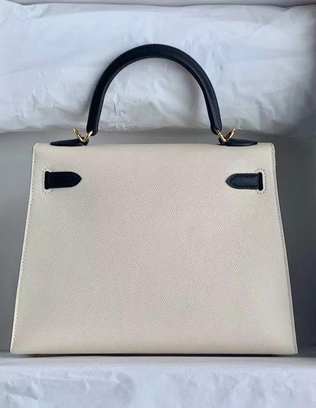 Hermes Original Epsom Leather KEL2578 white&black