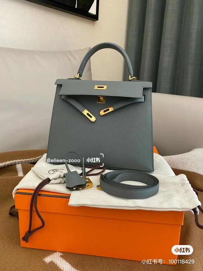 Hermes Original Epsom Leather KEL2578 Elephant grey