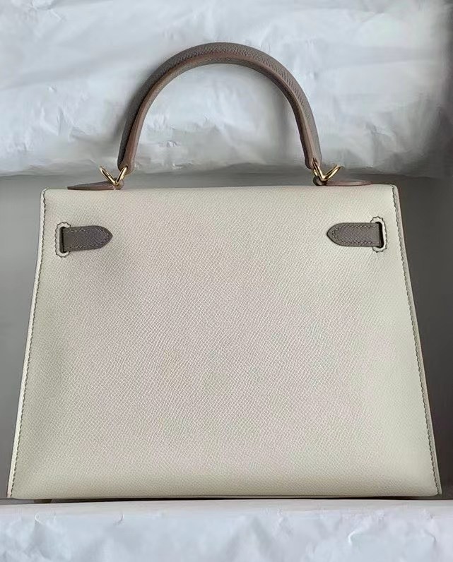 Hermes Original Epsom Leather KEL2578 cream&grey