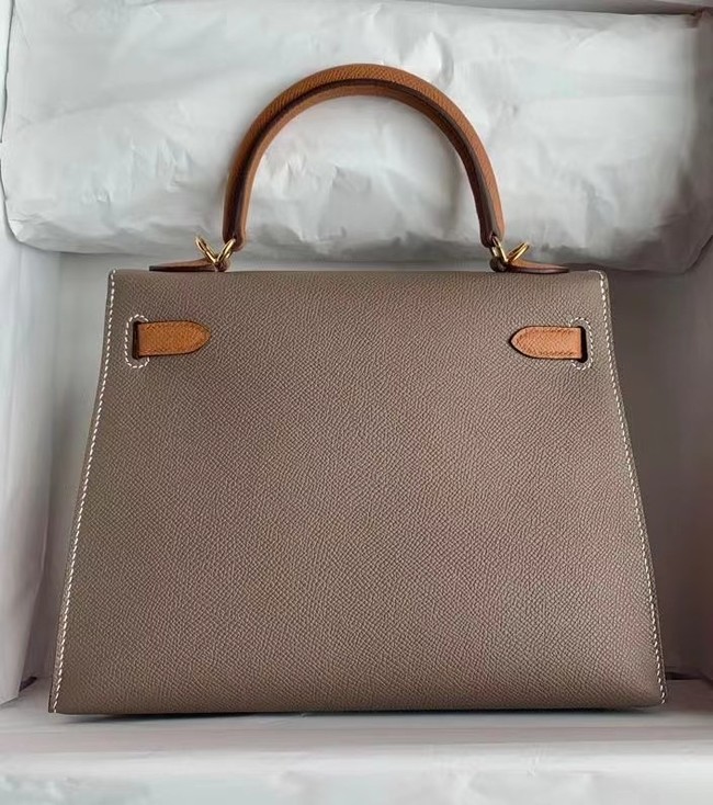 Hermes Original Epsom Leather KEL2578 grey&brown