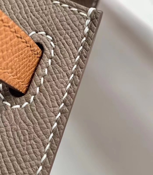 Hermes Original Epsom Leather KEL2578 grey&brown