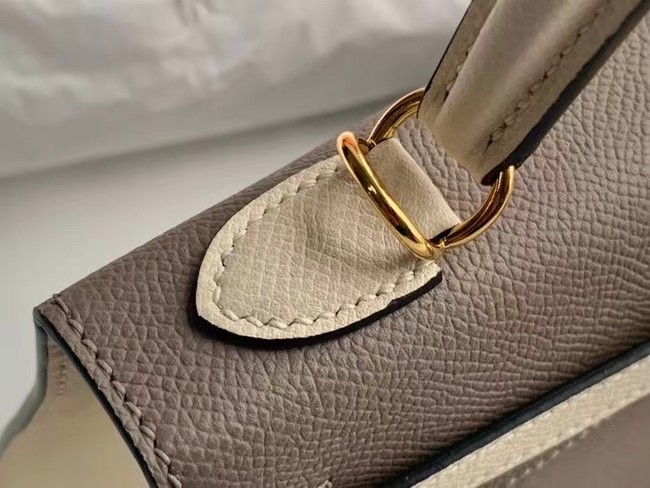 Hermes Original Epsom Leather KEL2578 grey&cream