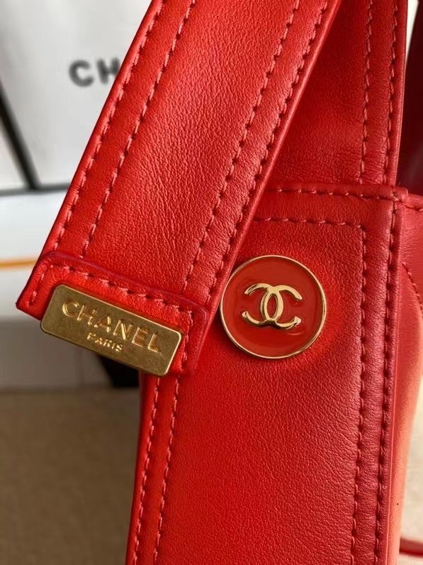 Chanel leather Shoulder Bag AS2844 red