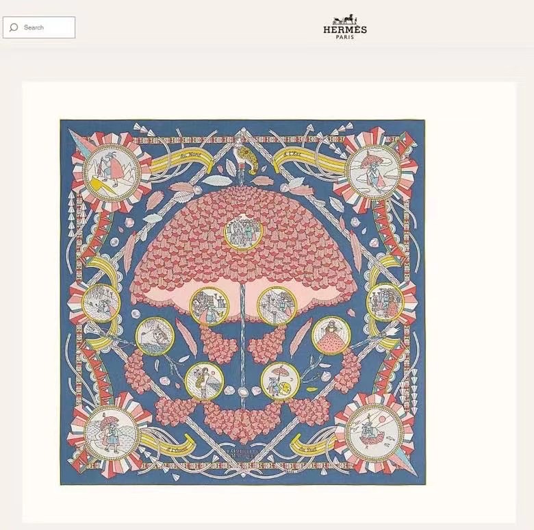 Hermes scarf Wool&Cashmere 33675-2