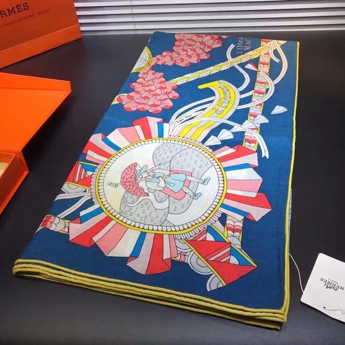 Hermes scarf Wool&Cashmere 33675-2