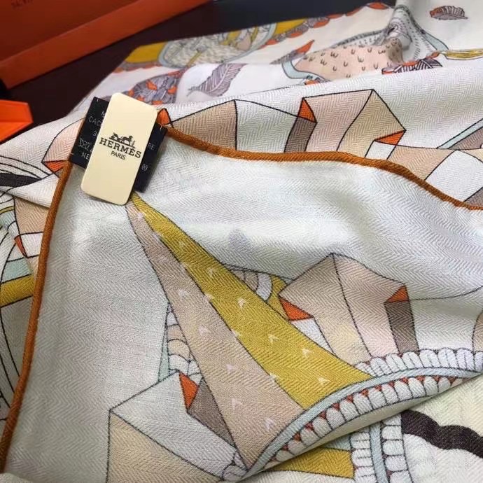 Hermes scarf Wool&Cashmere 33676-1