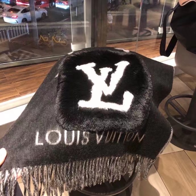 Louis Vuitton scarf Wool&Cashmere 33665-2
