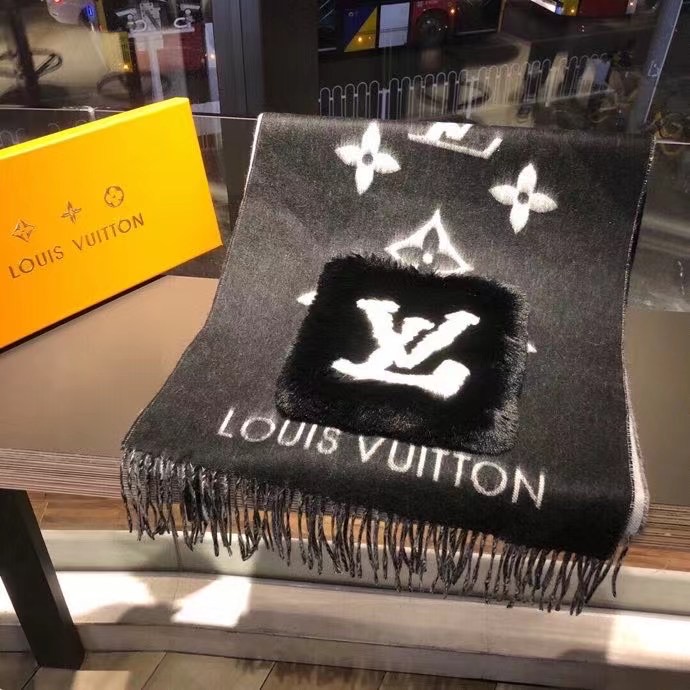 Louis Vuitton scarf Wool&Cashmere 33665-2