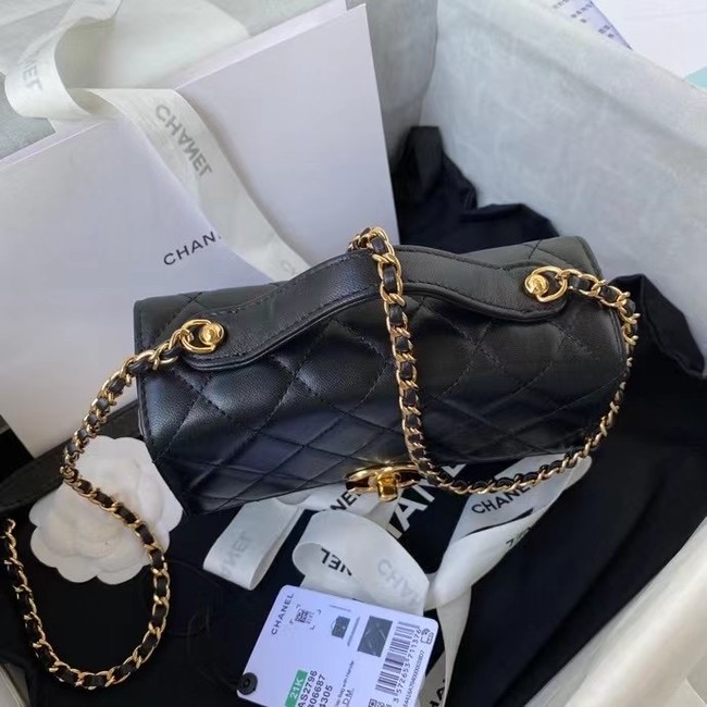 Chanel leather Shoulder Bag AS2796 black