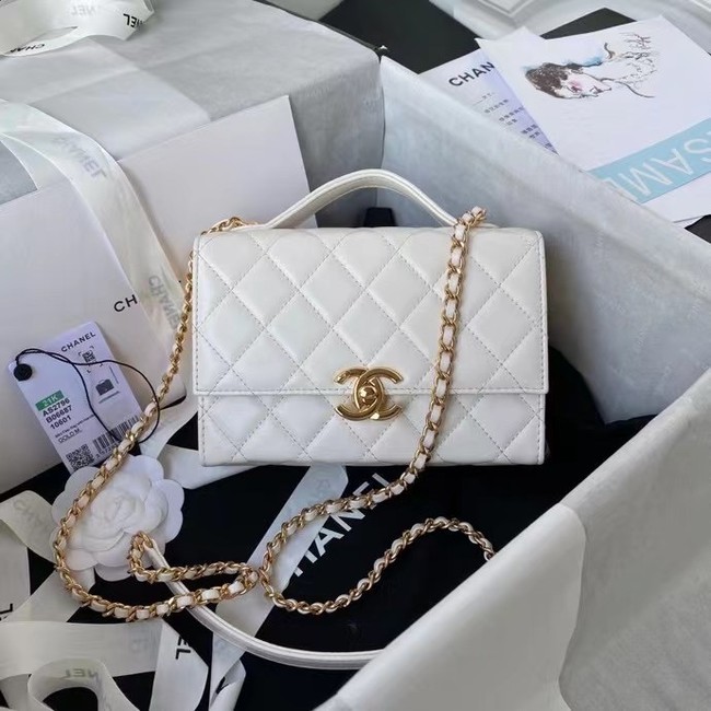 Chanel leather Shoulder Bag AS2796 white