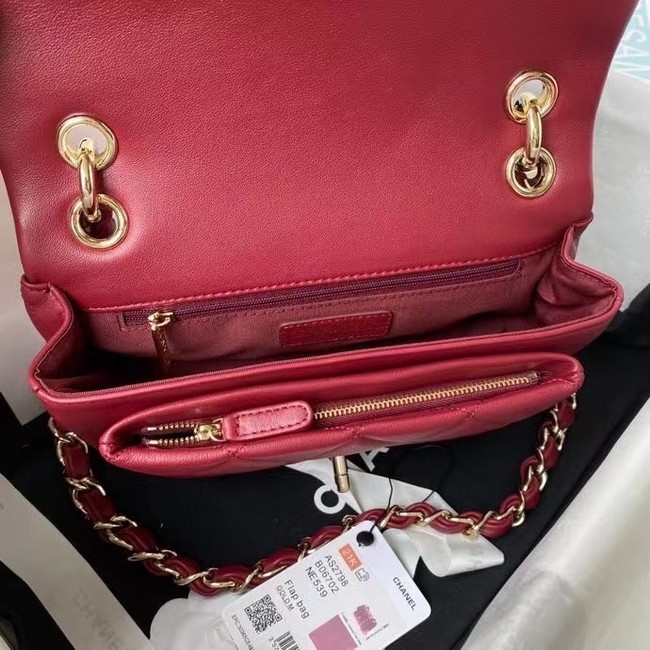 Chanel leather Shoulder Bag AS2798 red