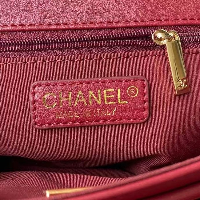 Chanel leather Shoulder Bag AS2798 red