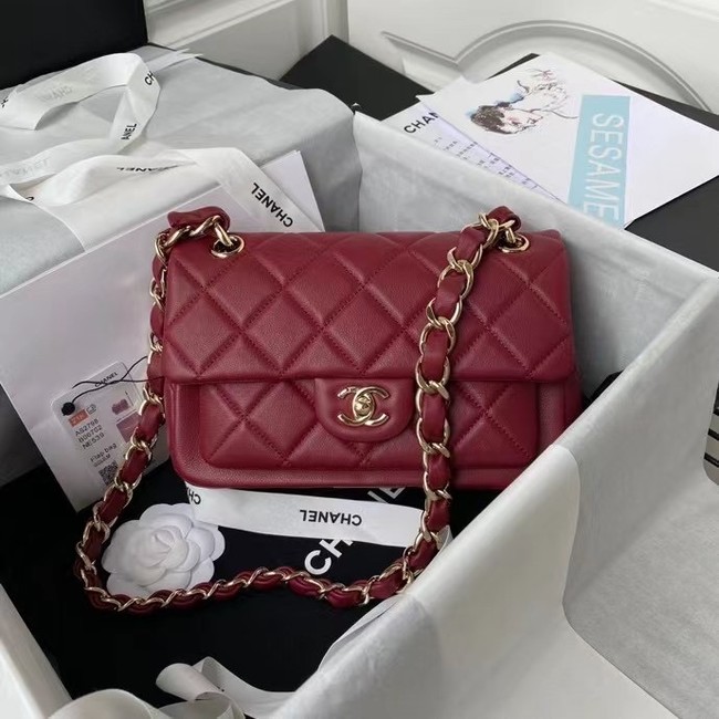 Chanel leather Shoulder Bag AS2798 red