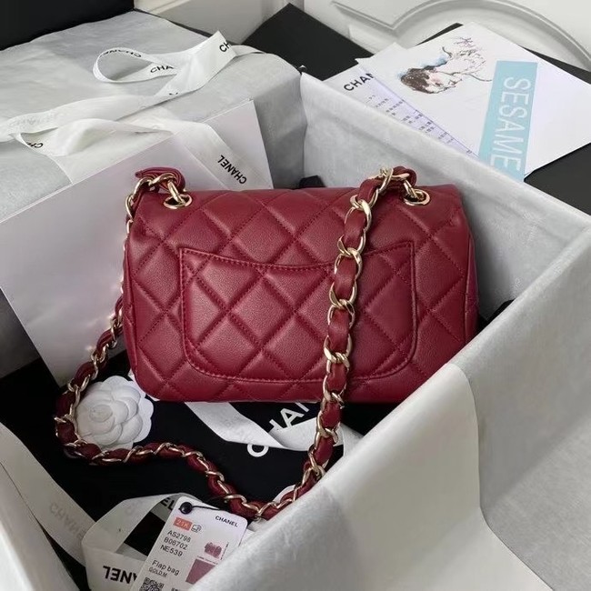 Chanel leather Shoulder Bag AS2798 red