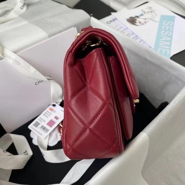 Chanel leather Shoulder Bag AS2798 red