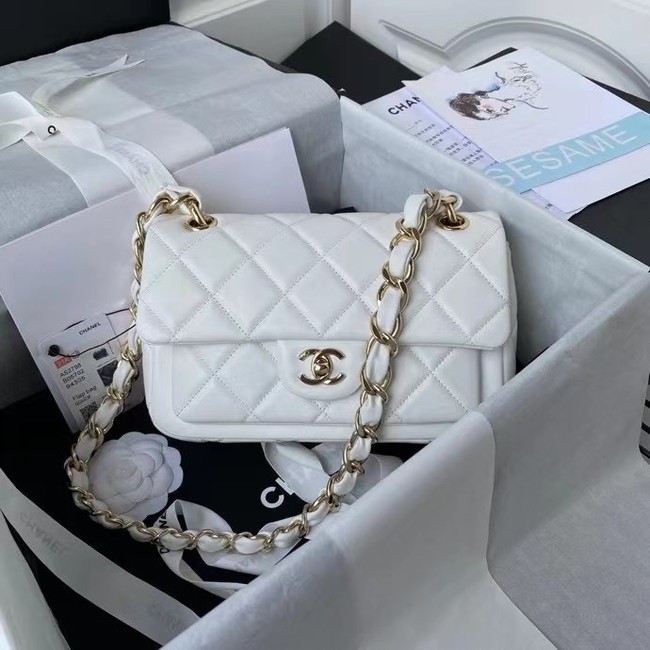 Chanel leather Shoulder Bag AS2798 white