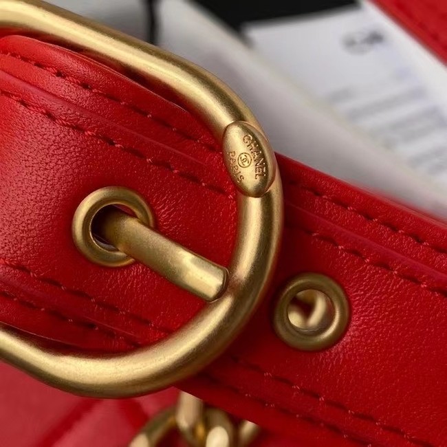 Chanel leather Shoulder Bag AS2842 red