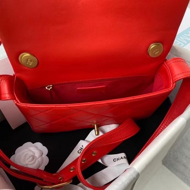 Chanel leather Shoulder Bag AS2842 red