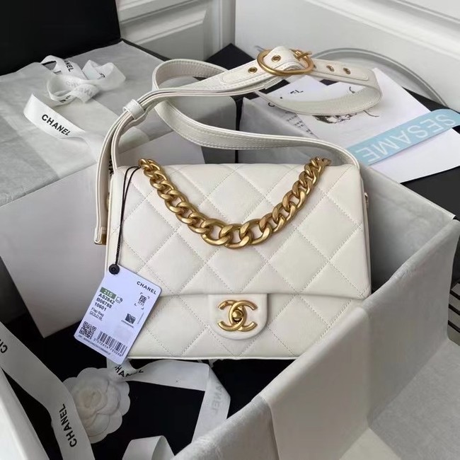 Chanel leather Shoulder Bag AS2842 white