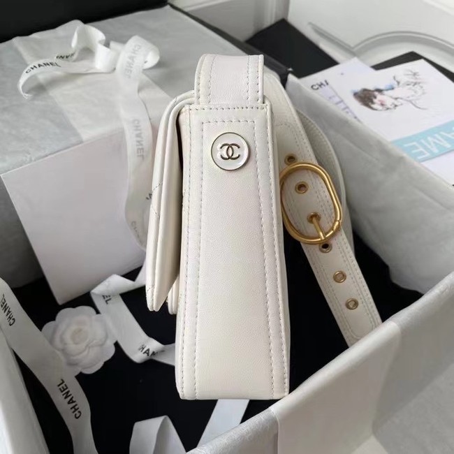 Chanel leather Shoulder Bag AS2842 white 