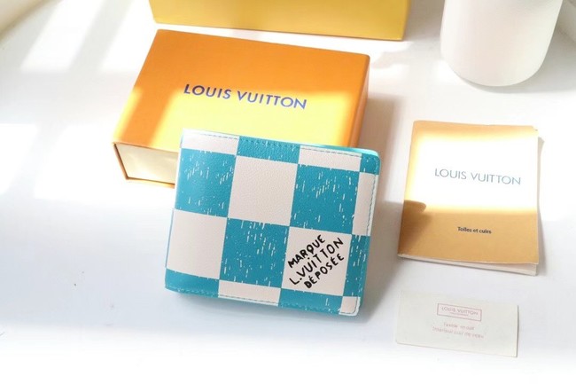 Louis Vuitton MULTIPLE WALLET M60496 light blue