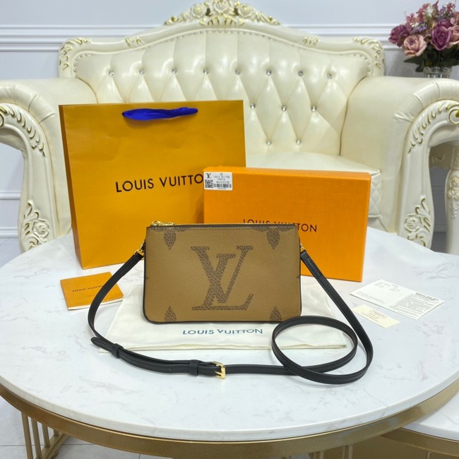 Louis vuitton Canvas DOUBLE ZIP POCHETTE M80084 brown