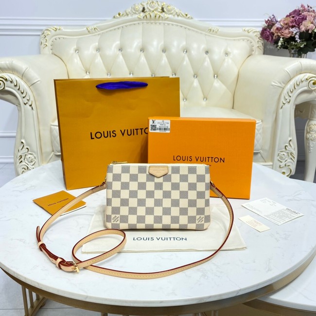 Louis vuitton Damier Azur Canvas DOUBLE ZIP POCHETTE M80084