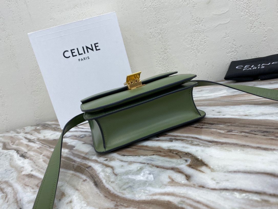 Celine Classic Box Teen Flap Bag Original Calfskin Leather 3379 Green