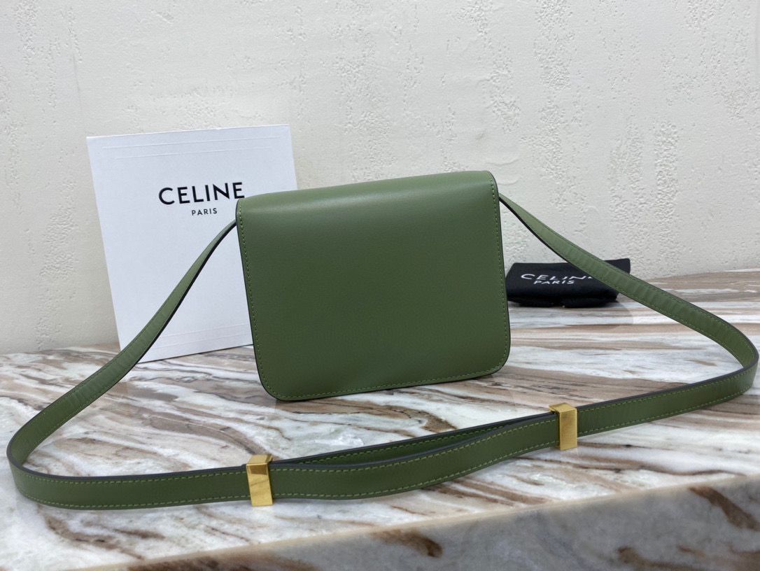 Celine Classic Box Teen Flap Bag Original Calfskin Leather 3379 Green