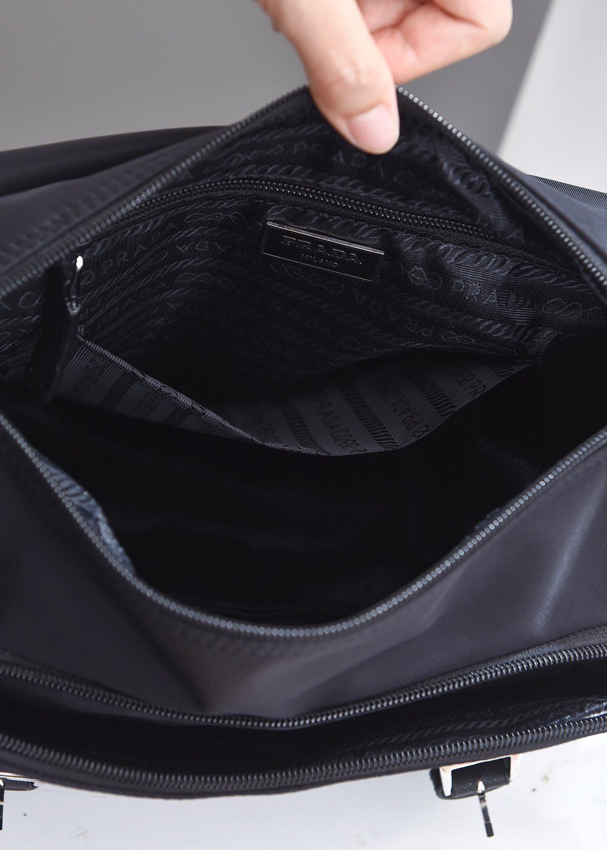 Prada Nylon Flap Messenger shoulder Bag PN1259 Black