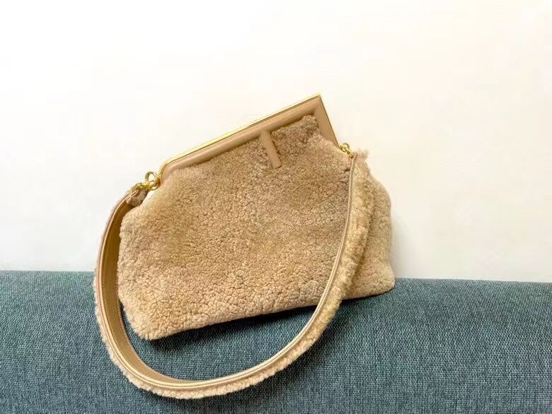 FENDI FIRST MEDIUM sheepskin bag 8BP127AH Beige