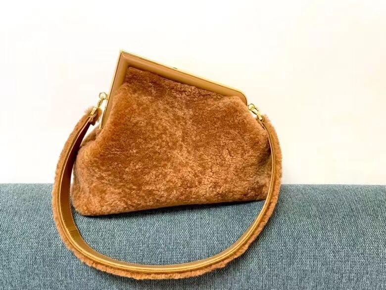 FENDI FIRST MEDIUM sheepskin bag 8BP127AH Caramel