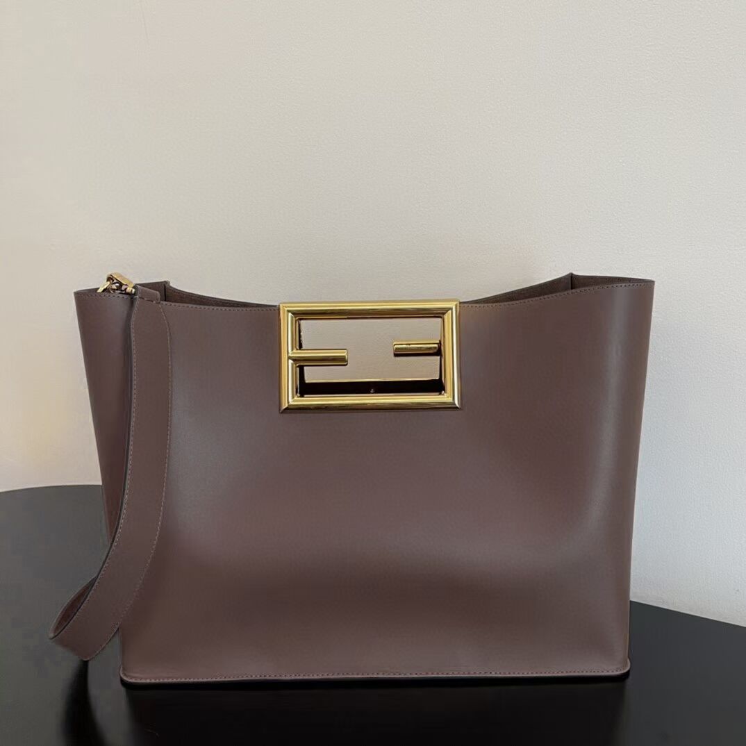 FENDI WAY MEDIUM leather bag 8BH391AAI Dark brown