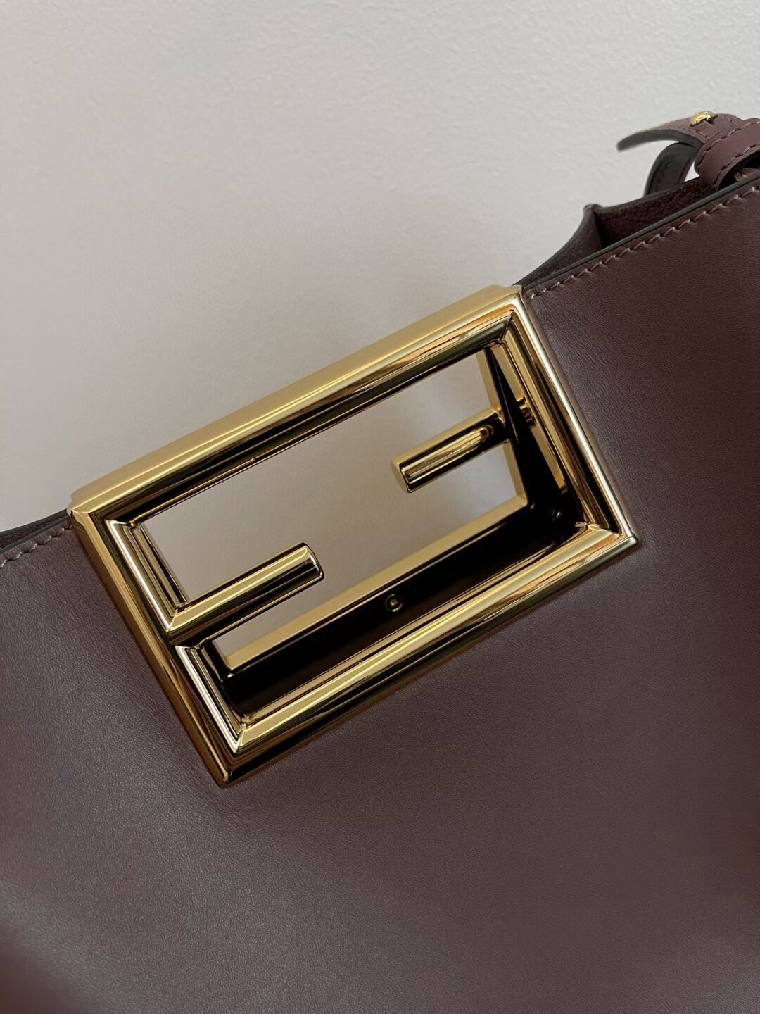 FENDI WAY small leather bag 5FB6846 Dark brown