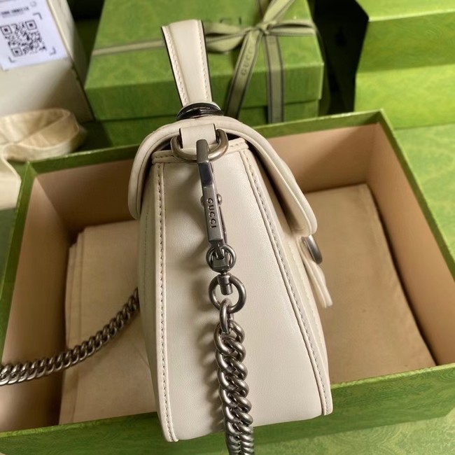 Gucci GG Marmont mini top handle bag 583571 white