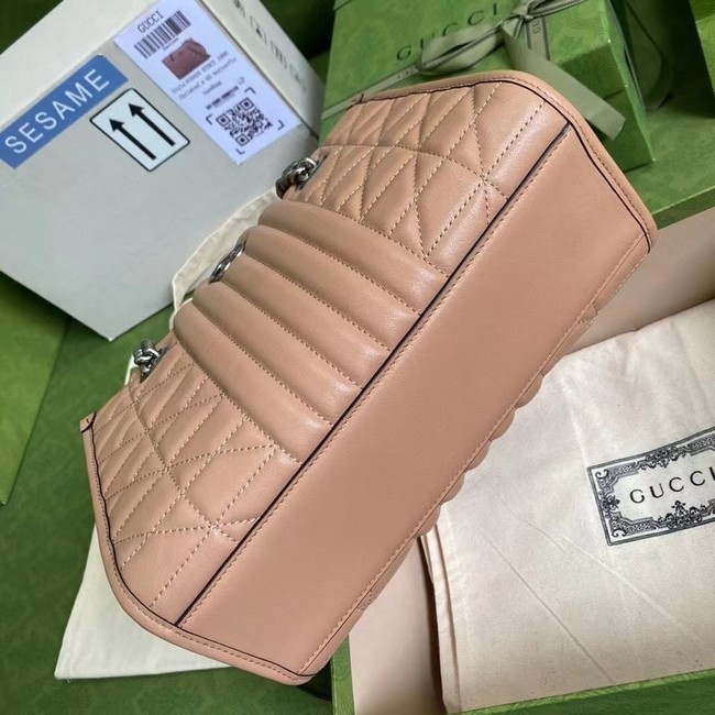 Gucci small leather shoulder bag 681483 Rose beige