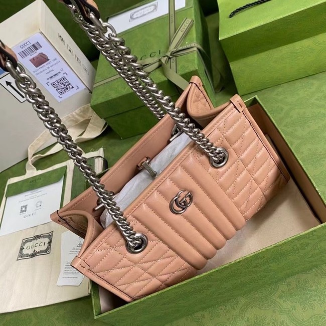 Gucci small leather shoulder bag 681483 Rose beige