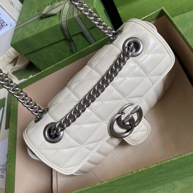 Gucci GG Marmont matelasse mini bag 446744 white