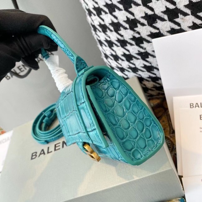 Balenciaga WOMENS HOURGLASS MINI TOP HANDLE BAG M8000 light blue