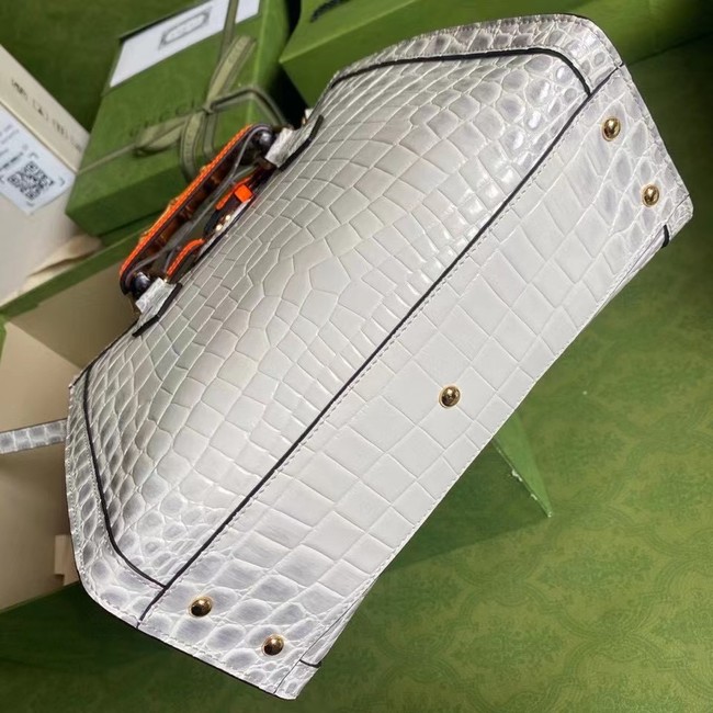 Gucci Diana small crocodile tote bag 660195 white