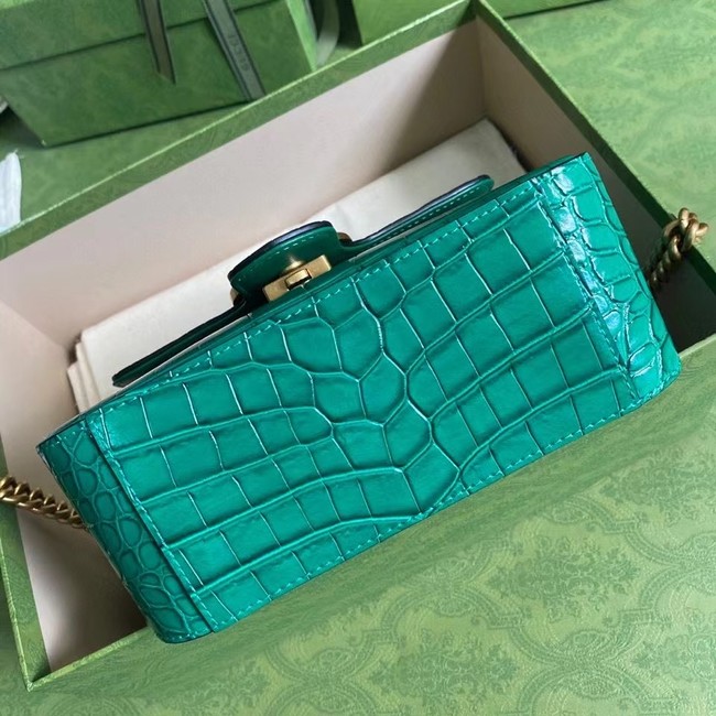 Gucci GG Marmont crocodile mini top handle bag 547260 green