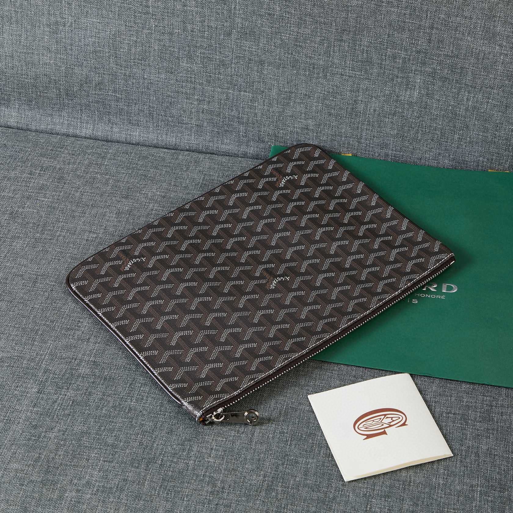 Goyard Y Doodling Calfskin Leather Clutch bag 5987 Gray